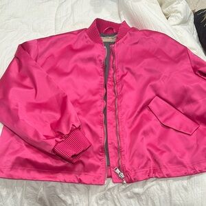 Free People Satin Pink Women's Jacket